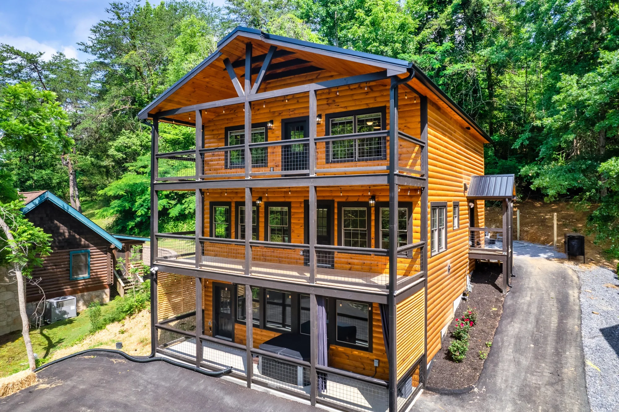 Luxury cabin exterior with modern design